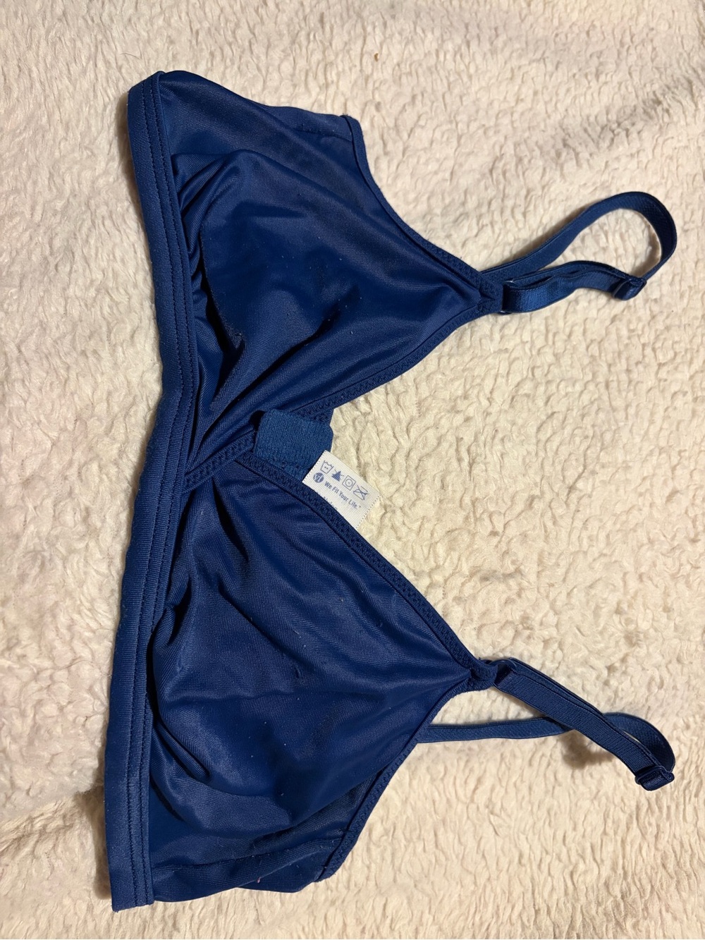 Navy Blue Triangle Bikini Top